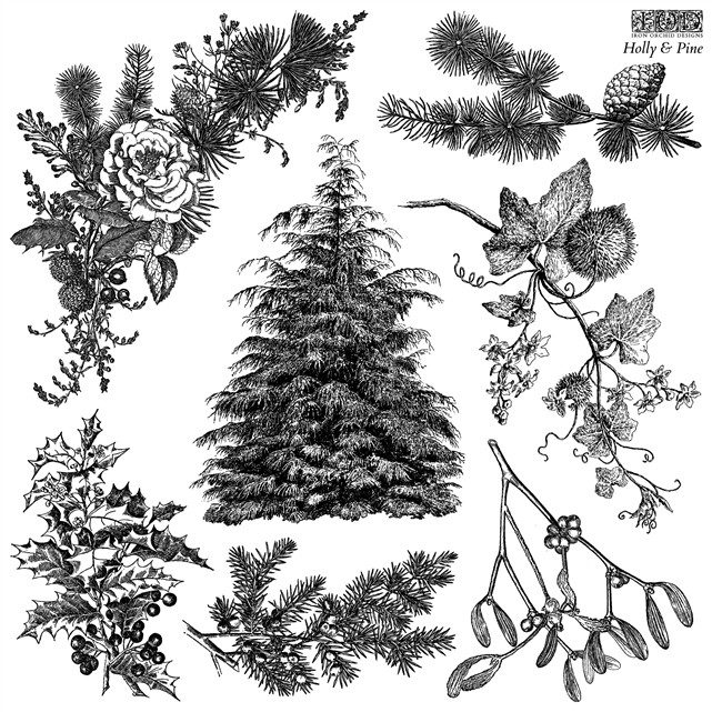 IOD Dekorációs pecsét - HOLLY & PINE